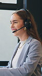Call center, faq or woman in agency with headset, contact us or investment advice in crm service. Assistance, coworking or finance consultant with mic, online banking or feedback in loan support.
