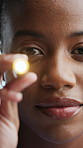 Black woman, nurse and neurology with light for exam, medical checkup or optic nerve response. Portrait, female person or healthcare worker with finger movement or POV for brain or muscle function