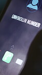 Night, calling or hands with phone screen for answer, unknown number or phishing risk for cybersecurity. Scam alert, communication or person with mobile for anonymous ID, suspicious contact or late