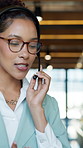 Consulting, woman and headset with tablet in office for portfolio update, loan advice and CRM. Glasses, financial agent and talking with tech for insurance claim, online inquiry and customer service