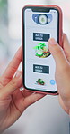 Hands, phone screen or person in home, scroll for food delivery or online order with options. Apartment, mobile user or tech for takeaways, internet or digital app for restaurant website or ecommerce