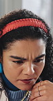 Confused, thinking or woman with review in creative agency, check project deadline or schedule change. Reflection, reading or employee with doubt for timeline shift, time management worry or stress