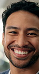 Happy man, nurse and face with pride for medical assistance, help or healthcare service in home. Portrait, male person or caregiver with smile for health volunteering or wellness campaign in house