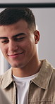 Rail, shopping and man in store with fashion for discount, sale or promotion with choice on apparel. Customer, deal and male person with decision on clothes for style on rack in boutique at mall.