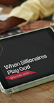 Hands, person and meeting with tablet screen in office for breaking news, billionaires and power influence. Employees, digital and live update on rich people playing god, global impact and inequality