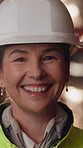 Happy, woman and face of supply chain manager in warehouse with confidence for career in logistics. Flare, portrait and female distribution worker with pride for export safety, cargo or shipping.