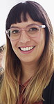 Face, glasses and business woman in office for about us, branding manager and professional pride. Confidence, creative director and laughing with employee in media agency for advertising project