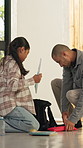 Backpack, help and father with girl, late and rushing for education, support and deadline. Back to school, student and multitasking with morning routine, dad and child in apartment for getting ready