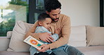 Dad, hug and child with card at house for fathers day, celebration and parent appreciation. Man, kid and embrace with handwritten message, family gratitude and thank you letter for bonding together