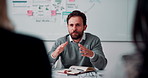 Discussion, interview and business people with candidate in office for recruitment process. Meeting, onboarding and applicant with HR panel for conversation with job offer, partnership and hiring