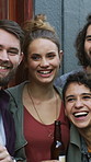 Selfie, laughing or friends outdoor with beer, reunion celebration or good time in digital memory. Happy, playful or people with alcohol, fun get together or group picture for social media update.