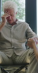 Holding hands, empathy and old man in wheelchair, nursing home and support for patient or healthcare. Nurse, talking and comfort for elderly person with disability, rehabilitation and senior care