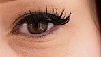 Eyelash, face and woman for cosmetics, beauty and extension with results in closeup. Mascara, makeup and female person in portrait for salon treatment, grooming and cosmetology with aesthetics