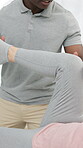 Physiotherapy, help and leg with man in clinic for rehabilitation, knee injury or healing. Joint pain, physical therapy, arthritis and muscle recovery with person for stretching, exam and consulting