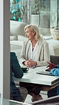 Meeting, conversation and business woman with paperwork in office for problem solving, company audit or report. Mature person, financial agency and proposal with document, decision or investment plan