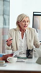 Meeting, manager or team in office with anger, client loss or budget review in correction session. Warning, woman or finance director with paper, revenue crisis or disappointment at group mistake.