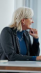 Laughing, manager and business woman in meeting for feedback, investment planning and economy joke. Venture project, mature person and financial director with update for funding, happy and funny talk