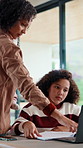 Family, mom and child on laptop for homework with help for online lesson, elearning and education. Home, happy and girl with mother for studying, knowledge and answer for test, quiz and activity
