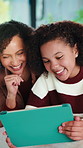 Tablet, video call and mother with child in home for communication, bonding or talking online. Happy, digital technology and mom with girl kid for virtual conversation on app for contact in house.