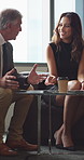 Meeting, corporate and business people in lobby with paperwork, finance report and investment. Team, office and manager with workers for financial review, proposal and feedback for finance client