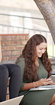 Smile, woman and students with tablet at campus for education, study session and exam revision. People, friends and talking with tech for tuition, academic learning and test preparation at university