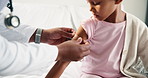 Doctor, child and plaster for healthcare in hospital, flu shot and thumbs up for disease immunization. Medical care, pediatrician and calm girl with bandage for vaccine wound, good job and support