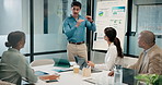 Boardroom, teamwork and people with whiteboard for presentation, data analysis or marketing strategy. Advertising agency, graphs and group with ideas for brand awareness, discussion and collaboration