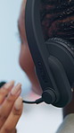 Call center, contact us and woman with headset for help, customer care and communication for service. Hotline, person and consultant with mic for virtual assistance, feedback or advice in agency