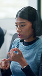 Call center, contact us and woman talking for help, customer care and communication with client. Hotline, person and  consultant with headset for assistance, explain solution and feedback with advice