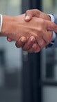 Business, people and shaking hands in office for gesture, greeting or friends with trust. Corporate, deal and congratulations for achievement, space or success with partner or merge for collaboration