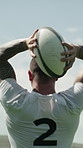 Ball, line out and rugby with team outdoor in competition, game or match for technique. Fitness, sports and throw with people in challenge or contest for effort, physical activity or restart