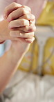Hospital, visit and child with parent for holding hands, support and empathy after medical surgery. Healthcare, family and kid with person for comforting, compassion and bonding with love for healing