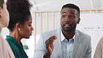 Talking, real estate and business people in meeting for property investment, planning and teamwork. Office, realtor agency and workers in discussion for listing, development and auction proposal