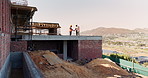 Engineering, people and handshake at construction site with success, discussion or project approval. Engineer, team and shaking hands outdoor with collaboration, agreement or infrastructure contract.