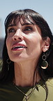 Breathing, opportunity and thinking with business woman outdoor for inspiration or new job. Future, perspective and reflection with mature person in city for career ambition, mindfulness or vision