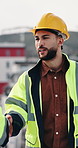Man, engineer and smile with handshake at construction site for goal, welcome or motivation. People, technician or architect with shaking hands, happy or success for property development deal in city