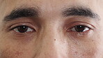 Eyes, face and vision with man at clinic for optometry appointment or checkup. Healthcare, optical and sight with medical patient at ophthalmology assessment for visual correction or improvement