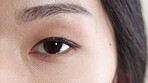 Optometry, face or eyes with assessment, closeup or glaucoma screening in vision examination. Portrait, blink or person with optical function, eyesight care or visual tracking for ocular wellness.