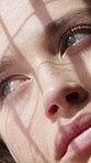 Stress, thinking and woman with depression in sunlight at apartment for fail, mistake or regret. Anxiety, loss and reflection with worried person in home for emotional trauma, ptsd or sadness