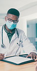 Mask, doctor or patient with paper for consultation, medical aid info or signature for consent form. Hospital, people or physician with permission policy for diagnostic test, contact details or ppe