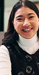 Creative, face and businesswoman with smile in office, laugh or research for ad campaign with tablet. Brand specialist, portrait and happy person with tech for project, online and digital marketing