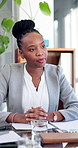 Pitch, talk or woman in office with meeting, funding feedback or evaluation of eco startup. Review, smile or finance advisor with proposal, green investment or growth strategy for sustainable company