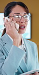 Phone call, tablet and business woman in office for planning, client negotiation and account broker. Communication, networking and consultant with person and digital tech for contact, talk or advice