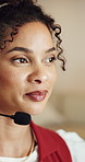 Call center, advice or woman with headset, contact us or investment inquiry in crm service. Assistance, tech or finance consultant with microphone, online banking or feedback in loan support.