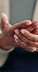 Hands, pain and strain with old woman in home for carpal tunnel, joint pressure and orthopedic injury. Fibromyalgia, inflammation and osteoarthritis with senior person in apartment for rheumatism