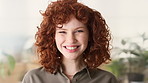 Sustainability, face or woman in agency with laugh, pride or opportunity as csr consultant. Happy, space or esg compliance advisor with portrait, about us or confidence in environmental services.