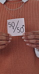 Women, hands and sign at office for equality, empowerment and opinion for gender pay gap in business. Series, female people and symbol at workplace for equity, fair income policy and feminism poster.