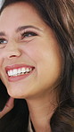 Business, woman and laugh in office with phone call, discussion and contact editor for journalism. Smile, person and conversation in workplace with mobile, funny feedback and schedule for publication