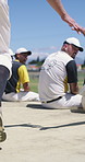 Baseball, team and handshake by pitch with greeting, training break and discussion for competition. Men, shaking hands and relax outdoor by field with fitness practice, conversation or tips for sport