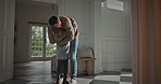Father, child and hug in home with reunion, bonding together or love for family connection on weekend. Man, daughter and embrace in house entrance with reconciliation, wellness and care from parent.
